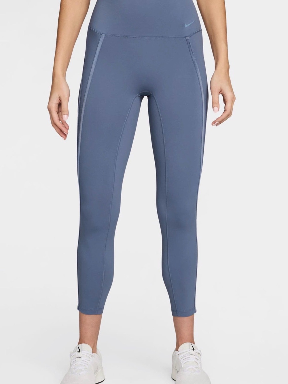 Nike Womens Slate Blue Cropped High-Waist Leggings